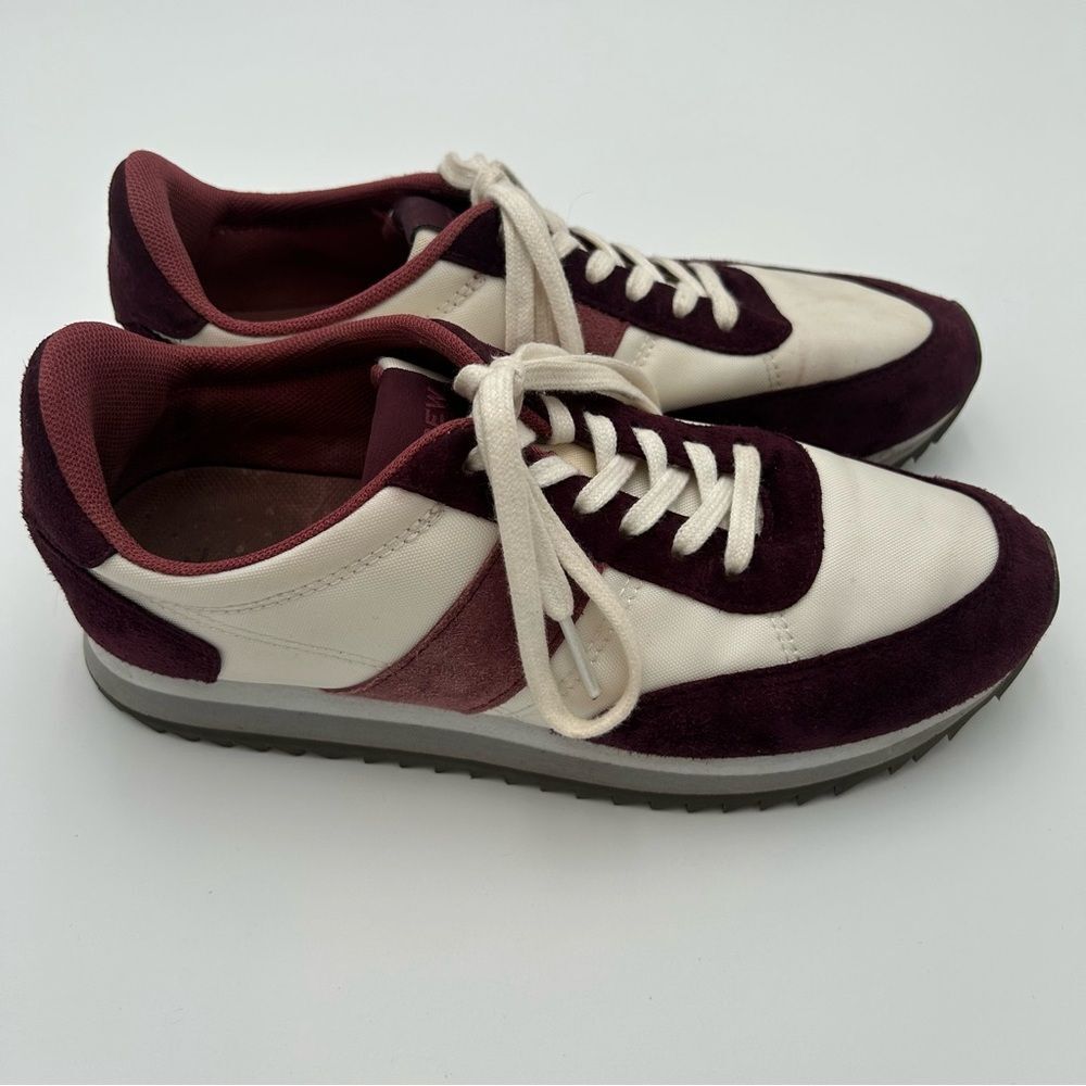 J.Crew Trainers Color Block White & Burgundy Size 5